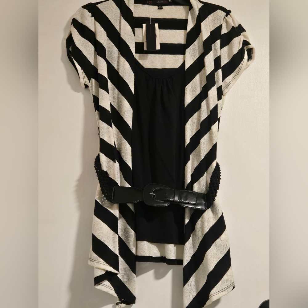 Striped Black and White Women's Sweater